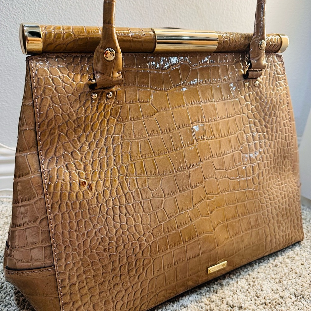 Kate Spade Tan Crocodile-Embossed Tote Knightsbridge Constance